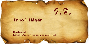 Inhof Hágár névjegykártya